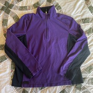 Lauren Ralph Lauren Active 1/4 Zip Pullover Sweatshirt Purple Women’s Size Large